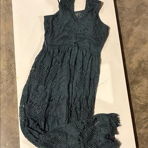 Altar'd State Dark Teal Lace Maxi Dress